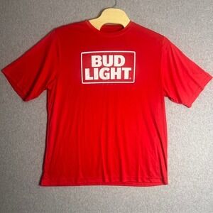 Team 365‎ Men's Red Bud Light Tampa Bay Buccaneers Activewear Shirt Size 2XL